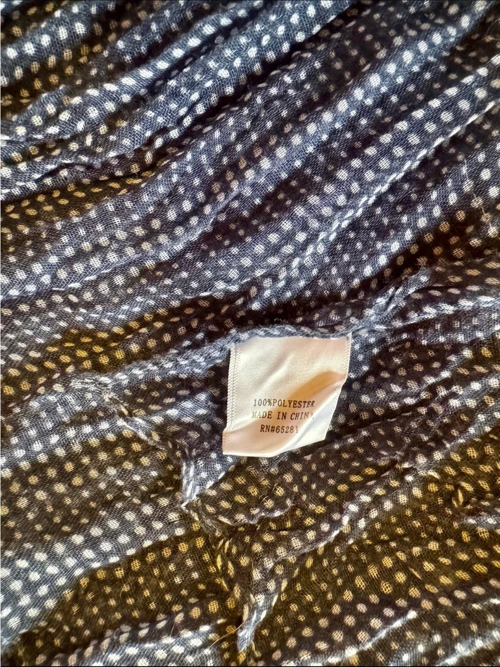 Women's polka dot scarf, dark blue and white